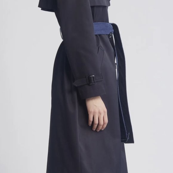 Sam Edelman Corduroy Contrast Trench Coat- Size Small - Picture 3 of 7